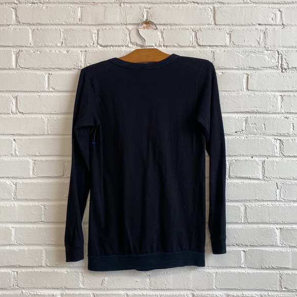 AMERICAN APPAREL Black double breasted V-neck cardigan - Picture 4 of 4